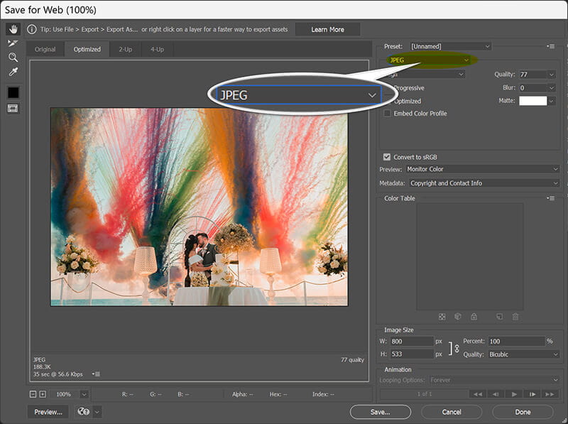 Convert Avif to JPG In Photoshop