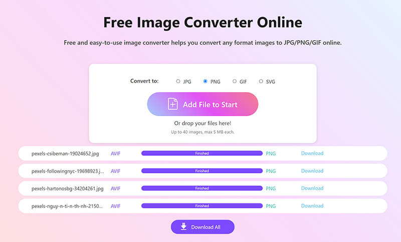 Convert Avif to PNG Online