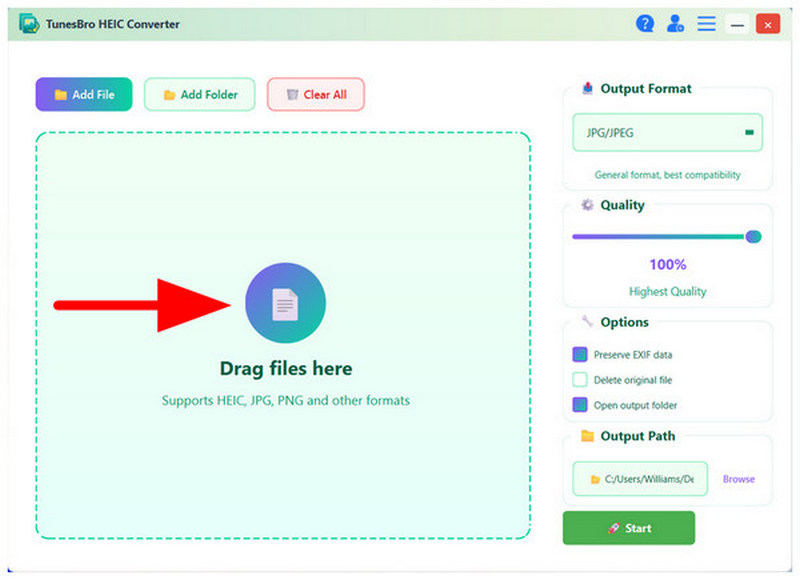 Tunesbro Heic Converter Upload Files