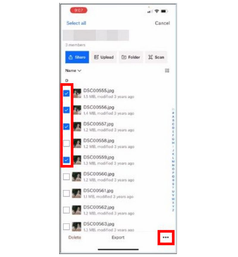 Dropbox Select Heic More Settings