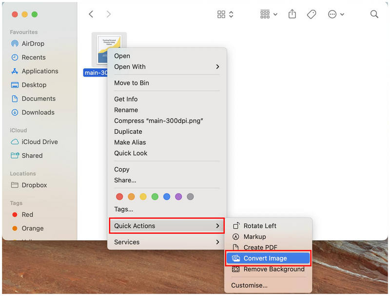 Quick Actions Convert Image