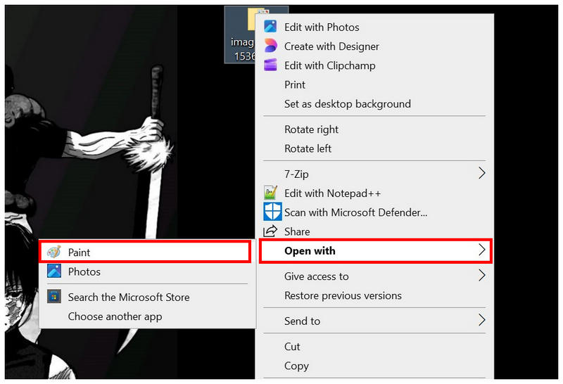 Microsoft Paint Open With Option