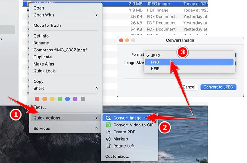 Quick Actions JPG Converter