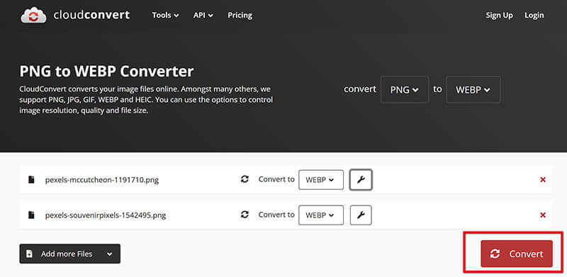 Convert PNG to Webp Cloudconvert