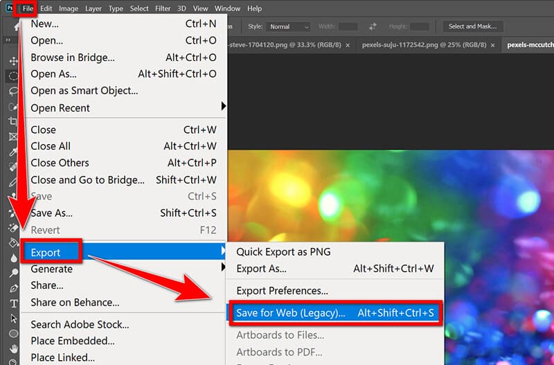 Photoshop Export As