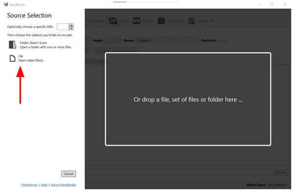 Handbrake Add File