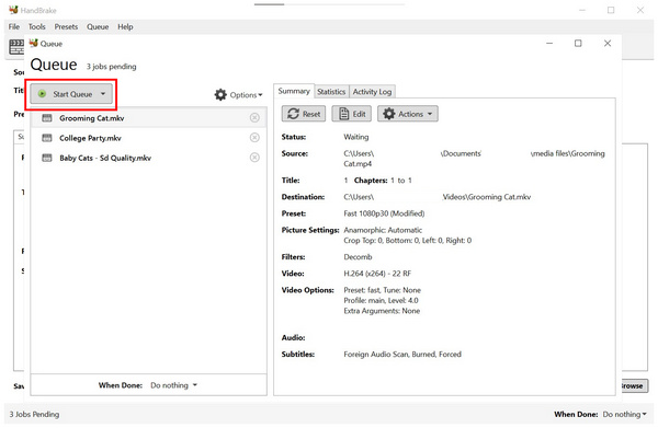 Handbrake Folder Start