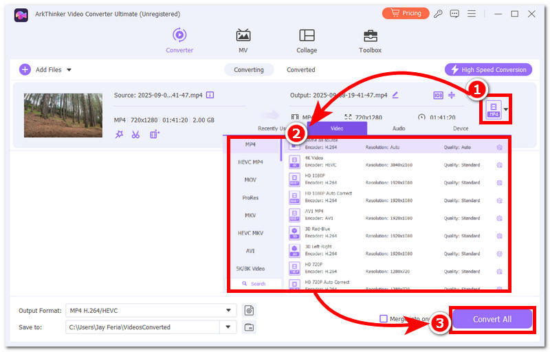 Select File Format Then Convert