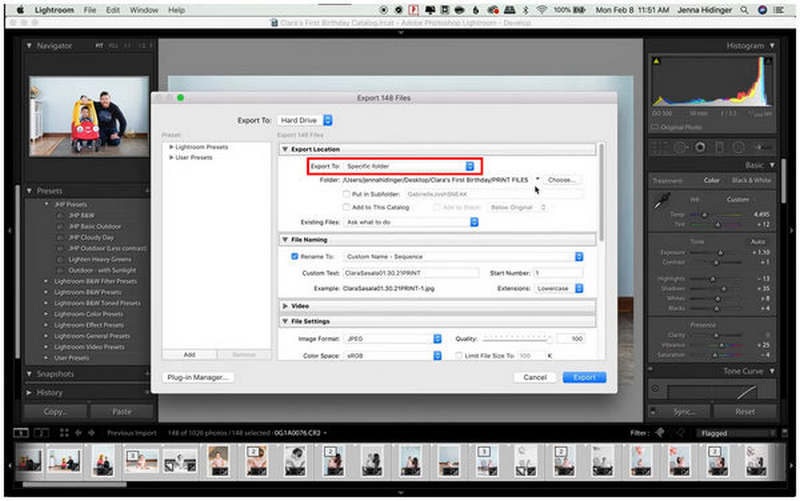 Adobe Lightroom Export To Setting