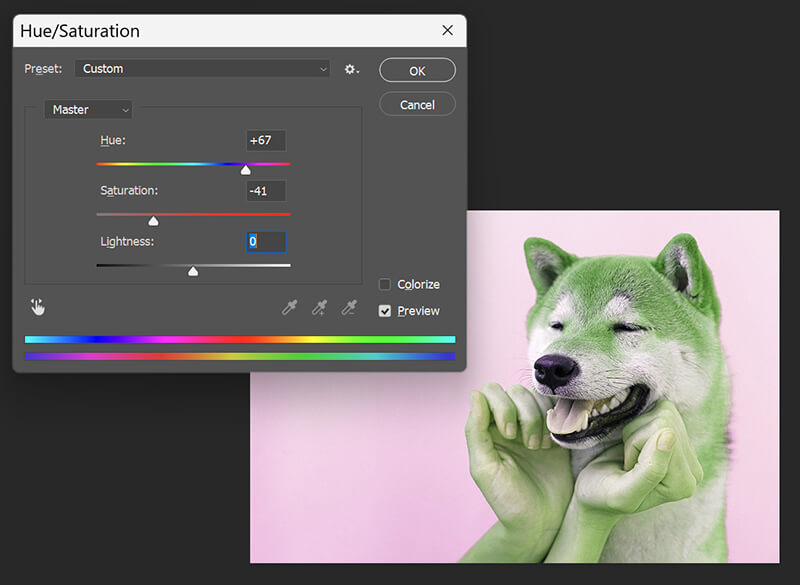 Photoshop Adjust Hue Saturation
