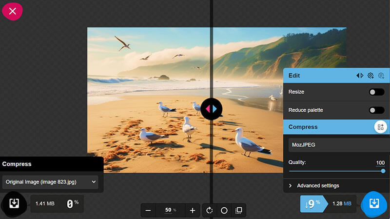 Adjust Squoosh Image Quality