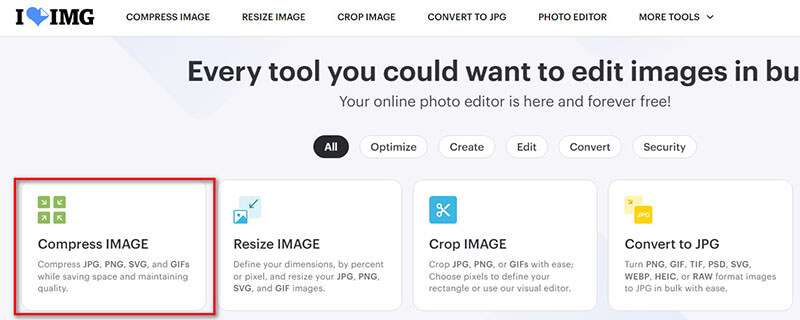 Select Iloveimg Compress Image