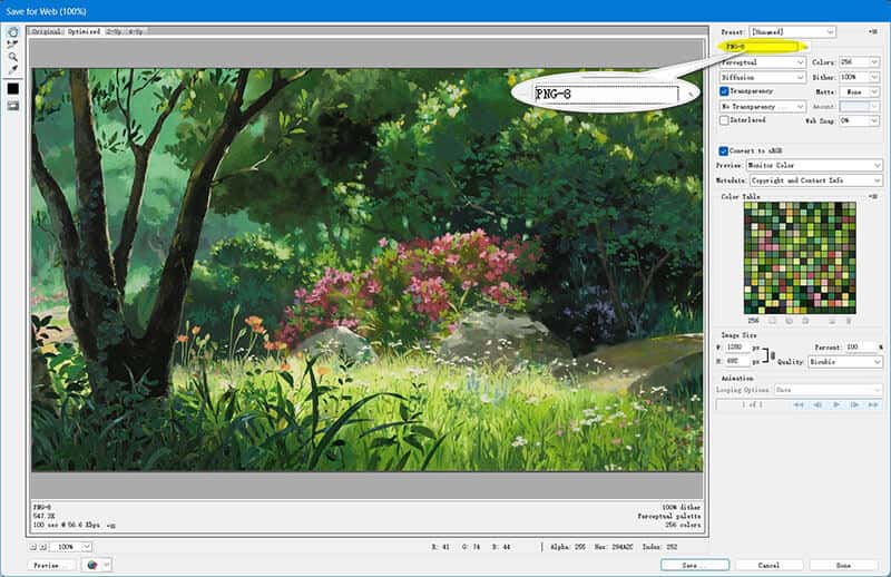 Export Compressed Png Image in Photoshop