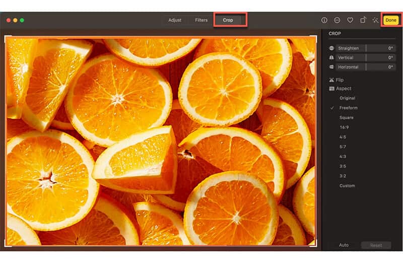 Crop Image On MAC Photos