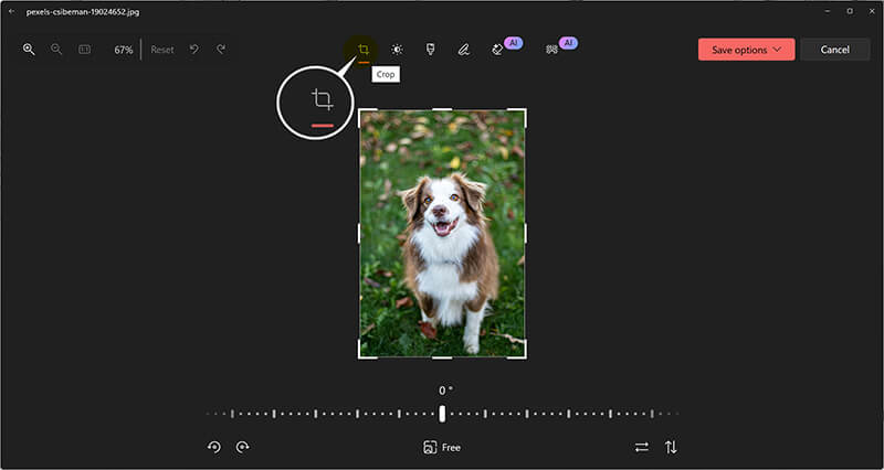 Find Crop On Windows Photos
