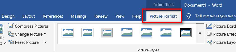Picture Format on Word