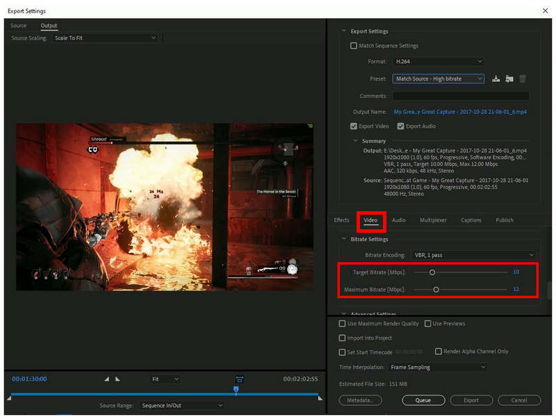 Premiere Pro Bitrate Adjustments