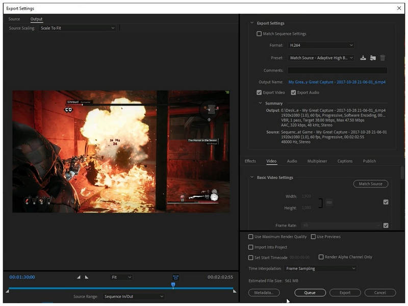 Premiere Pro Export Settings