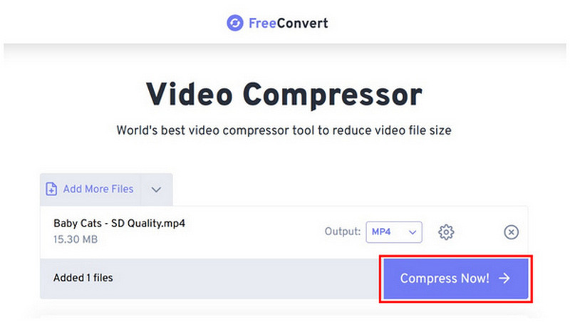 Freeconvert Compress Now