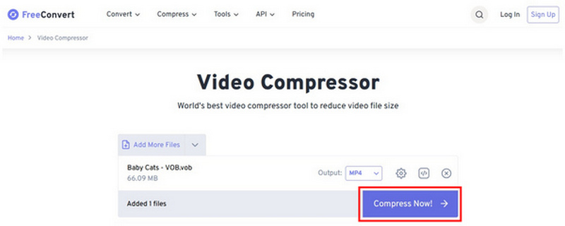 Freeconvert Compress Now