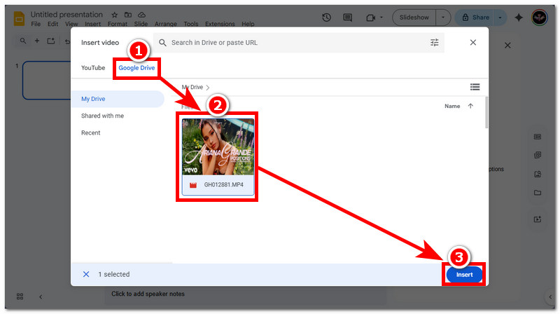 Insert Google Drive Video