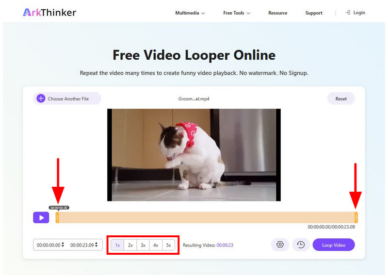 Arkthinker Free Video Looper Online Trim Speed