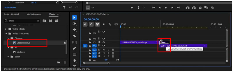 Premiere Pro Seamless Loop Cross Dissolve