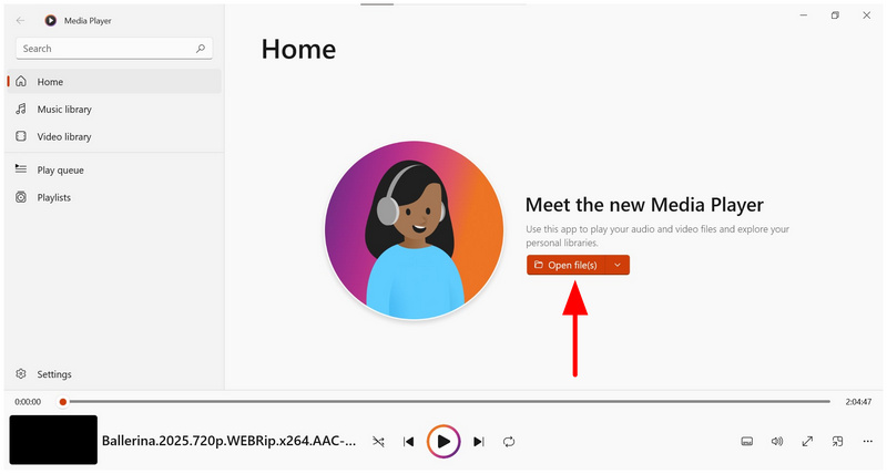 Windows 11 Media Player Open File