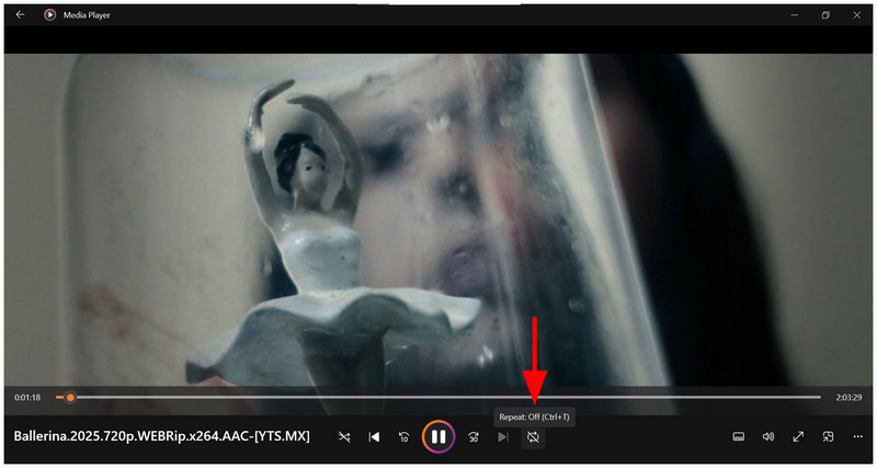 Windows 11 Media Player Repeat Off