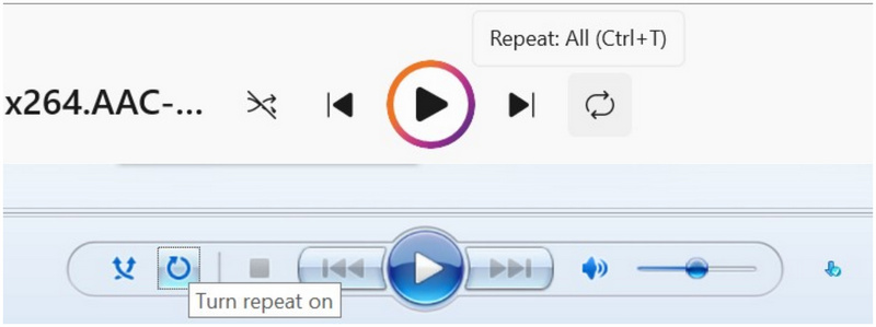Windows Media Player Repeat Button