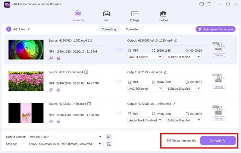 Merge MP4 in Arkthinker