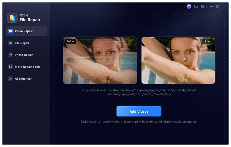 4ddig Video Repair Interface