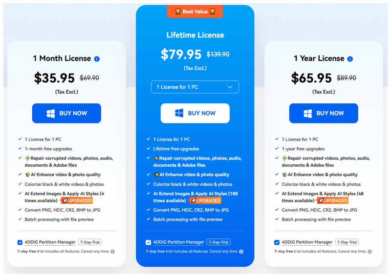 4ddig Video Repair Pricing