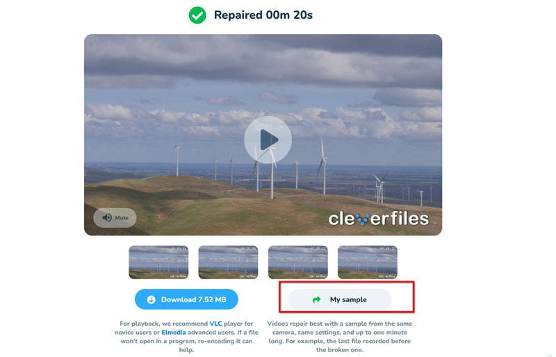 Sample File Clever Video Repair Online