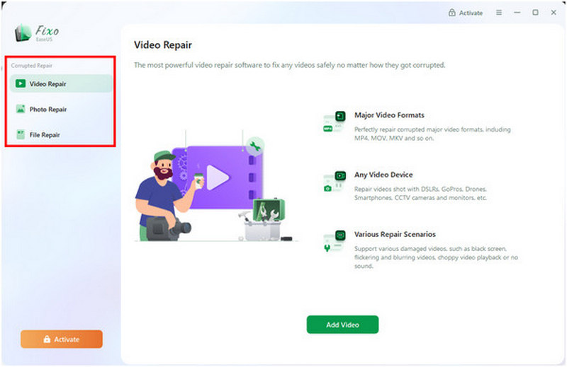 Easeus Video Repair Key Features
