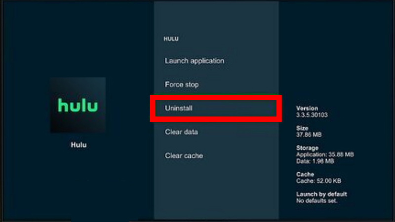 Uninstall Hulu App
