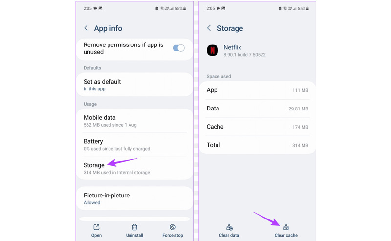 Clear Mobile Nextflix Cache
