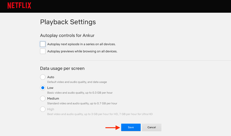 Lower Netflix Streaming Quality