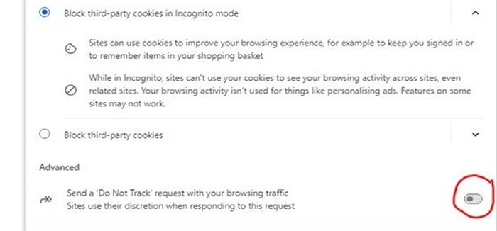Chrome Turn Off Do Not Track
