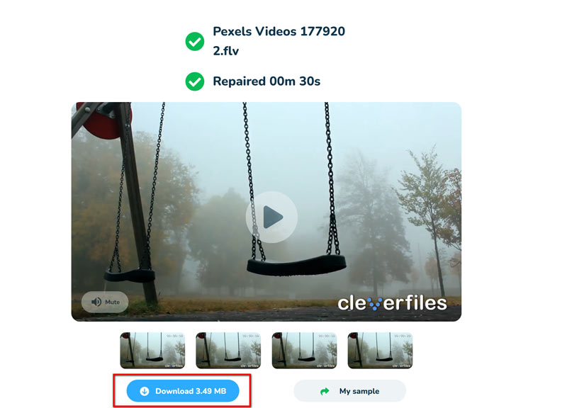Download Repaired File Clever Video Repair Online