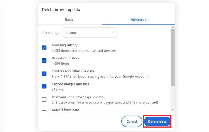 Clear Cache Delete Data