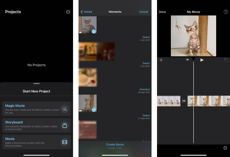 Add Two Videos to iMovie App for Merging