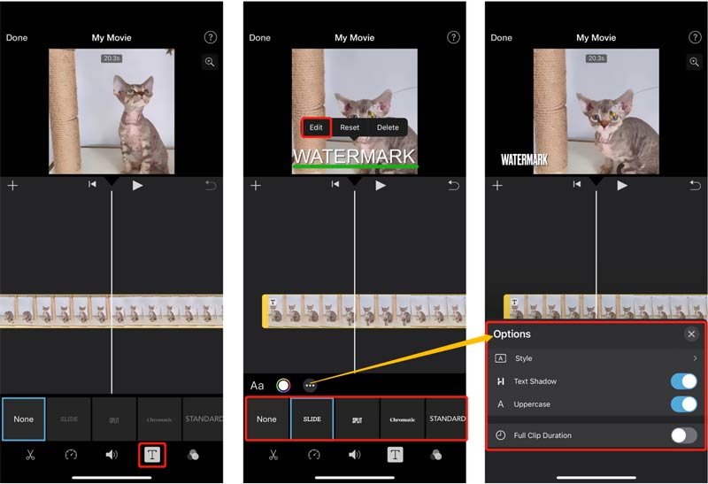 Add Watermark to Video on iPhone iMovie