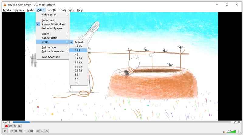 Cropping a Video in VLC