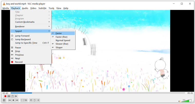 Fast Forward a Video in VLC