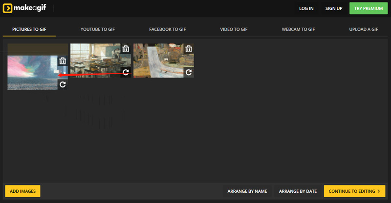 Upload Images to Make a Gif