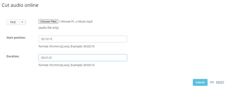 Cut Audio aConvert