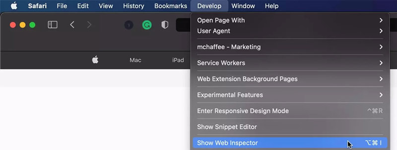 Show Web Inspector