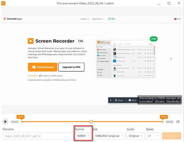 Limited Video Output Format