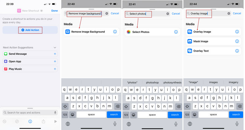 Add Action Shorcuts